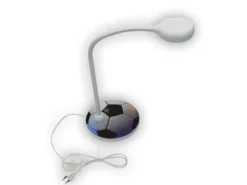 Kinder Schreibtischleuchte Weiß FUßBALL Motiv, Flexarm & LED-Leuchtmittel, 43cm