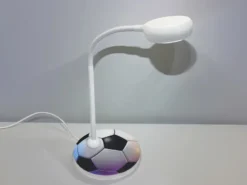 Kinder Schreibtischleuchte Weiß FUßBALL Motiv, Flexarm & LED-Leuchtmittel, 43cm
