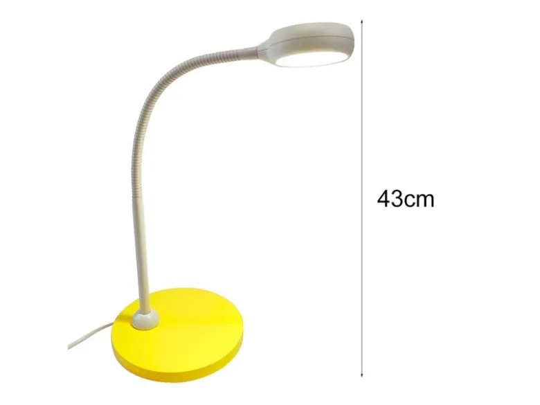 Kinder Schreibtischleuchte Sonnengelb-Grau mit Flexarm, Höhe 43cm
