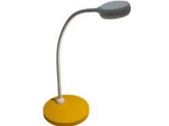 Kinder Schreibtischleuchte Sonnengelb-Grau mit Flexarm, Höhe 43cm