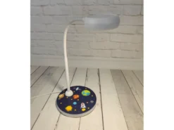 Kinder Schreibtischleuchte Weiß WELTALL Motive, Flexarm & LED-Leuchtmittel, 43cm