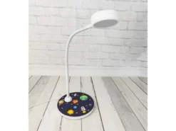 Kinder Schreibtischleuchte Weiß WELTALL Motive, Flexarm & LED-Leuchtmittel, 43cm