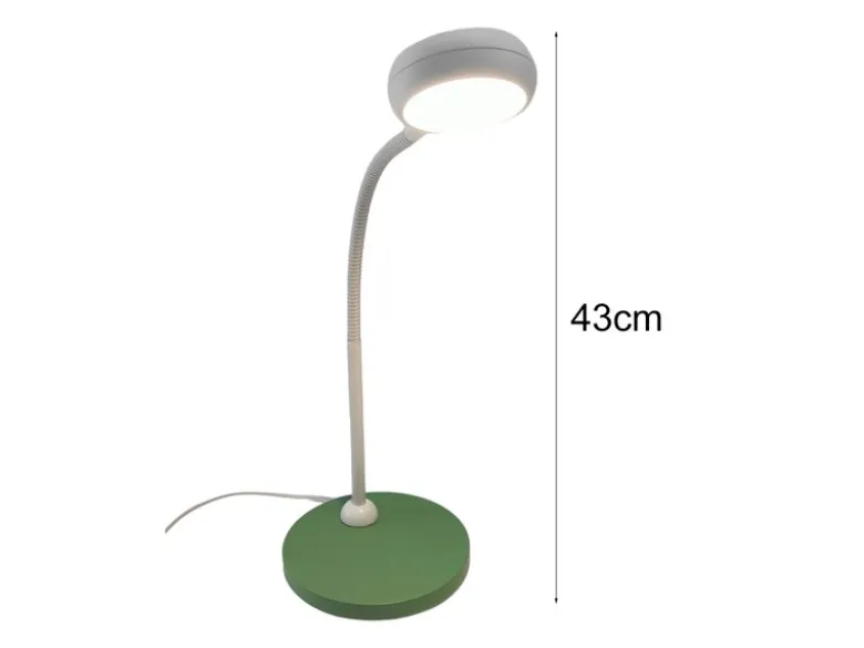 Kinder Schreibtischleuchte Grün-Grau mit Flexarm & LED-Leuchtmittel, Höhe 43cm