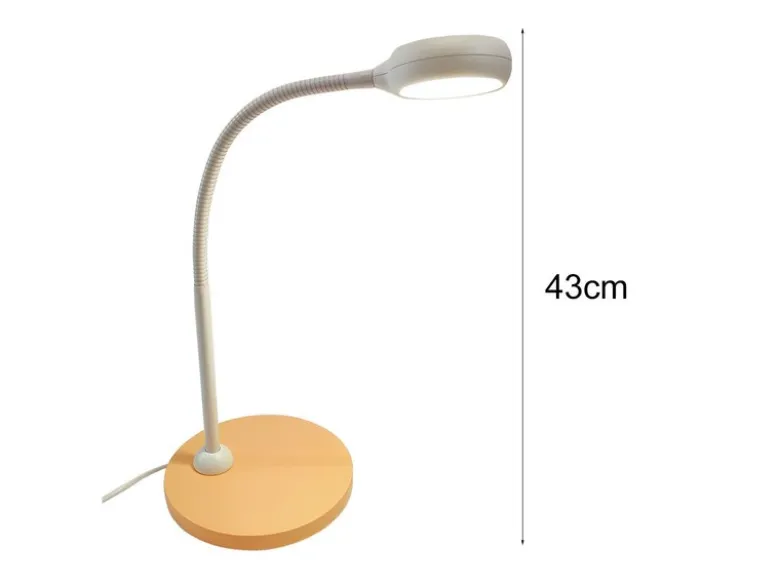 Kinder Schreibtischleuchte Pfirsichfarben/Grau Flexarm & LED-Leuchtmittel, 43cm