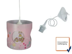 Kinderzimmer Deckenleuchte Lampenschirm drehend Motiv Bungee Bunny