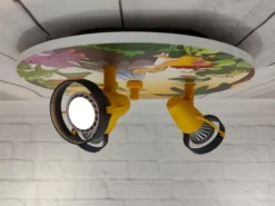 Kinderzimmer Deckenstrahler 3-flammig mit Dino Motiv, Ø 35cm