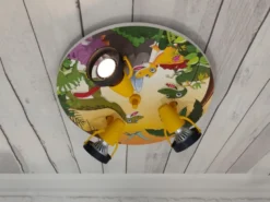 Kinderzimmer Deckenstrahler 3-flammig mit Dino Motiv, Ø 35cm