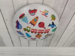 Kinderzimmer Lampe FAHRZEUGE Deckenlampe Opalweiß & bunt Ø 35cm