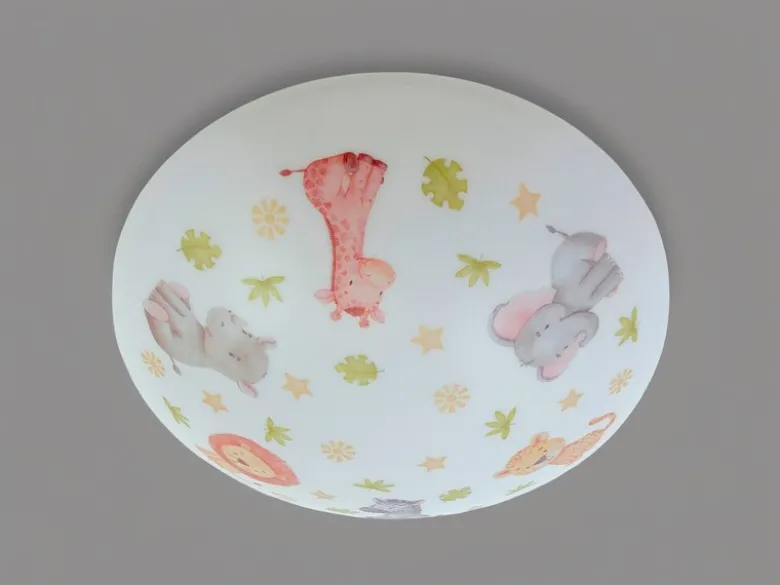 Kinderzimmer Lampe LITTLE SAFARI Deckenlampe Opalweiß & bunt Ø 35cm