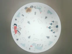 Kinderzimmer Lampe RITTER THEO Deckenlampe Opalweiß & bunt Ø 35cm