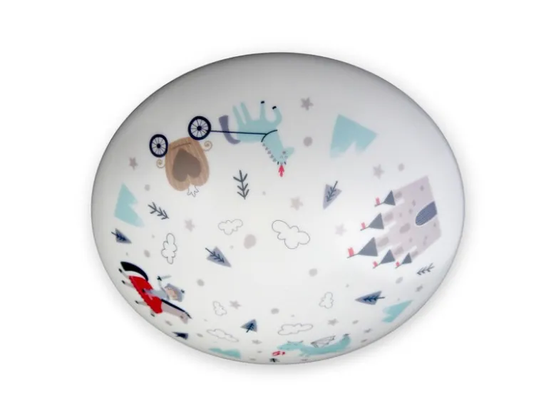 Kinderzimmer Lampe RITTER THEO Deckenlampe Opalweiß & bunt Ø 35cm