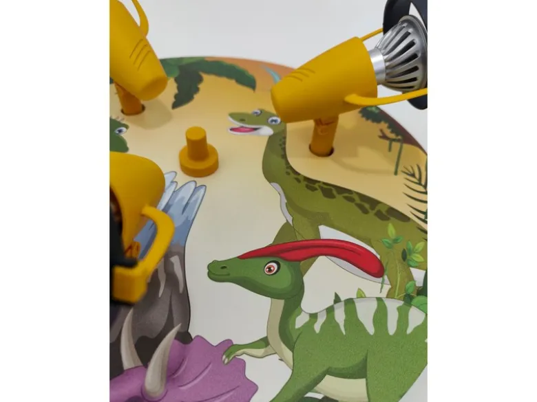 Kinderzimmer LED Deckenstrahler 3-flammig mit Dino Motiv, Ø 35cm
