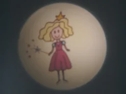 Kinderzimmer Nachtlicht PRINZESSIN (6 Motive) Taschen-Projektor Batterie H: 15cm