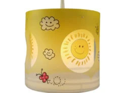 Kinderzimmer Pendelleuchte Lampenschirm drehend Motiv Sonne – tolle Lichteffeke