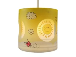 Kinderzimmer Pendelleuchte Lampenschirm drehend Motiv Sonne – tolle Lichteffeke