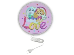 Kinderzimmer Wandlampe Ø 25cm in Rosa PAW PATROL die super Hunde
