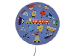 Kinderzimmer Wandlampe Fahrzeuge Ø 25cm mit Schalter, Kabel, Stecker & E14 LED