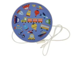 Kinderzimmer Wandlampe Fahrzeuge Ø 25cm mit Schalter, Kabel, Stecker & E14 LED