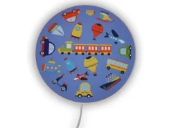 Kinderzimmer Wandlampe Fahrzeuge Ø 25cm mit Schalter, Kabel, Stecker & E14 LED