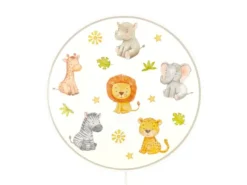 Kinderzimmer Wandlampe LITTLE SAFARI mit Kabel, Stecker & Schalter, Ø 25cm