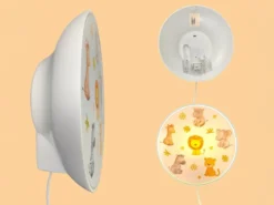 Kinderzimmer Wandlampe LITTLE SAFARI mit Kabel, Stecker & Schalter, Ø 25cm