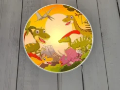 Kinderzimmer Wandlampe mit Dinosaurier Motiven Schalter und Stecker Ø 25cm