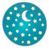 Kinderzimmer Wandlampe Mond & Sterne Blau, Schalter & Stecker Ø 25cm