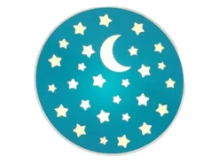 Kinderzimmer Wandlampe Mond & Sterne Blau, Schalter & Stecker Ø 25cm