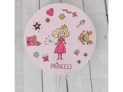 Kinderzimmer Wandlampe Prinzessin Ø 25cm mit Schalter, Kabel, Stecker & E14 LED