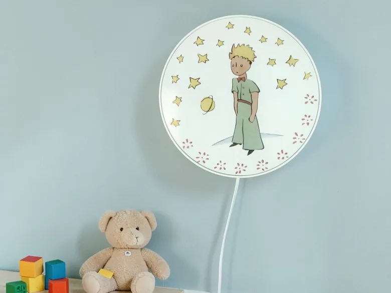 Kinderzimmer Wandlampe PRINZ mit Kabel, Stecker & Schalter, Ø 25cm