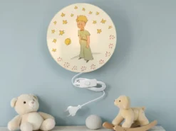 Kinderzimmer Wandlampe PRINZ mit Kabel, Stecker & Schalter, Ø 25cm