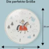 Kinderzimmer Wandlampe RITTER THEO mit Kabel, Stecker & Schalter, Ø 25cm
