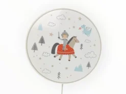 Kinderzimmer Wandlampe RITTER THEO mit Kabel, Stecker & Schalter, Ø 25cm