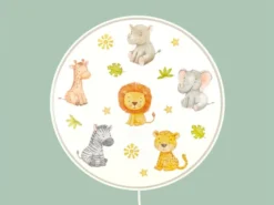 Kinderzimmer Wandlampe Safari Ø 25cm mit Schalter, Kabel, Stecker & E14 LED