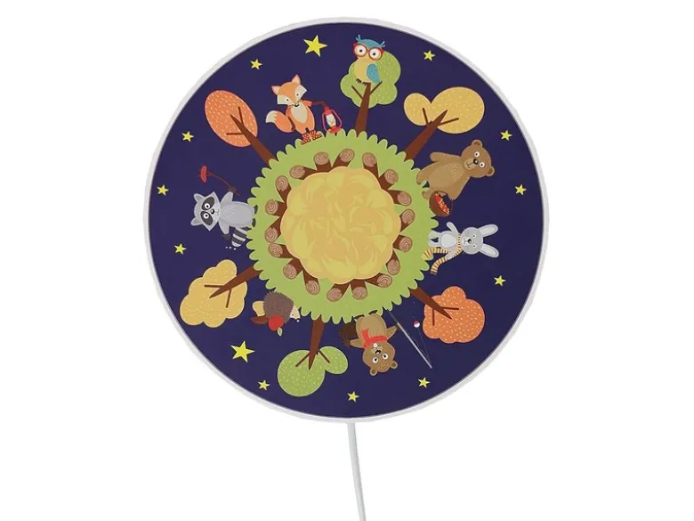 Kinderzimmer Wandlampe Wald Ø 25cm mit Schalter, Kabel, Stecker & E14 LED