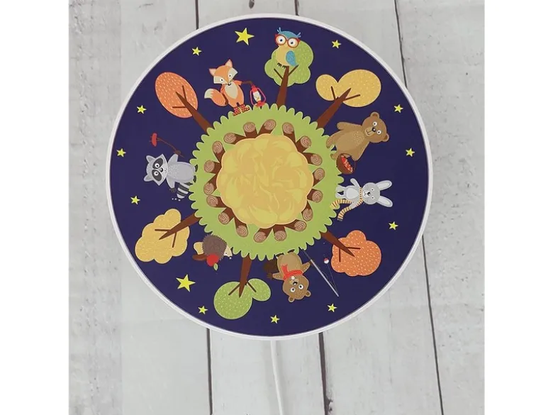 Kinderzimmer Wandlampe Wald Ø 25cm mit Schalter, Kabel, Stecker & E14 LED