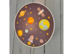 Kinderzimmer Wandlampe Weltall Ø 25cm mit Schalter, Kabel, Stecker & E14 LED