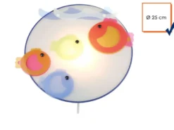 Kinderzimmer Wandleuchte KLEINE FISCHE mit bruchsicherem Schirm, Ø 25cm