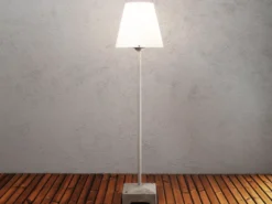 Klassische LED Außenstehleuchte aus Aluminium, Höhe 130cm, Weiß