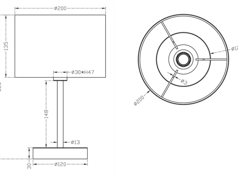 Klassische LED Tischleuchte Silber mit Stoffschirm weiß, Höhe 32cm