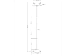 Klassischer Deckenfluter DEZWO Silbergrau, Höhe 180cm