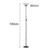 Klassischer LED Deckenfluter Silbergrau, Höhe 180cm