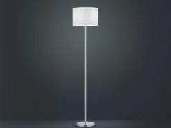 Klassische Stehlampe HOTEL mit E27 Stoffschirm Weiß, Höhe 160cm