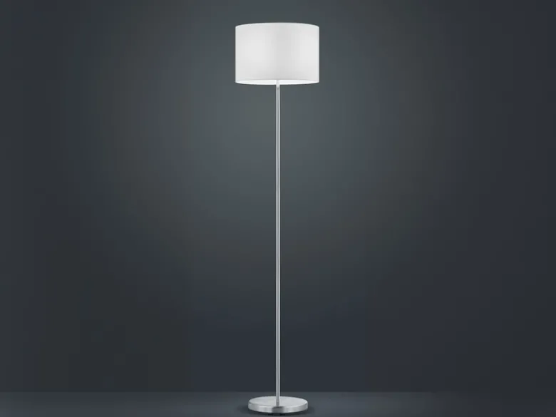 Klassische Stehlampe HOTEL mit E27 Stoffschirm Weiß, Höhe 160cm