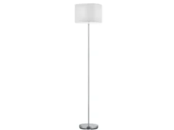 Klassische Stehlampe HOTEL mit E27 Stoffschirm Weiß, Höhe 160cm