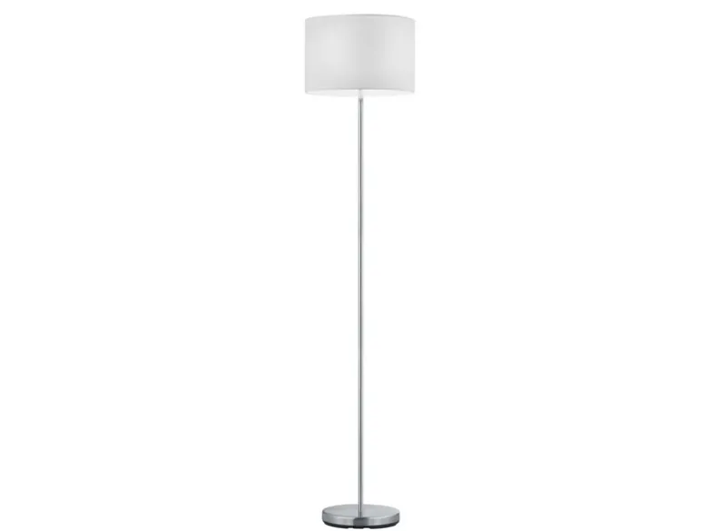 Klassische Stehlampe HOTEL mit E27 Stoffschirm Weiß, Höhe 160cm