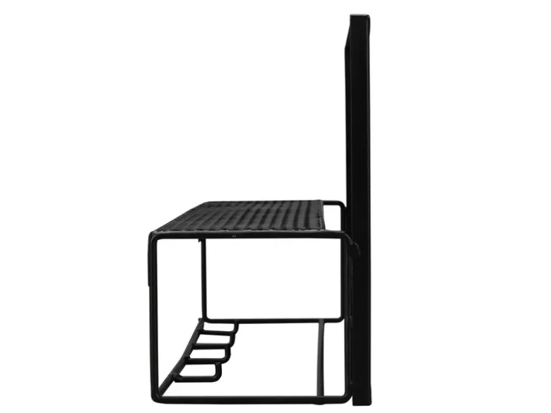 Kleine Wandgarderobe MIMI Metall Schwarz mit Spiegel und Ablage, Breite 34cm