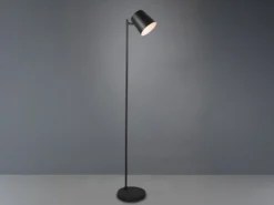Kleine Akku Stehlampe BLAKE kabellos - dimmbar, Metall Schwarz, Höhe 125cm