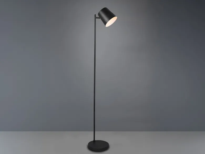 Kleine Akku Stehlampe BLAKE kabellos - dimmbar, Metall Schwarz, Höhe 125cm