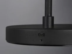 Kleine Akku Stehlampe BLAKE kabellos - dimmbar, Metall Schwarz, Höhe 125cm